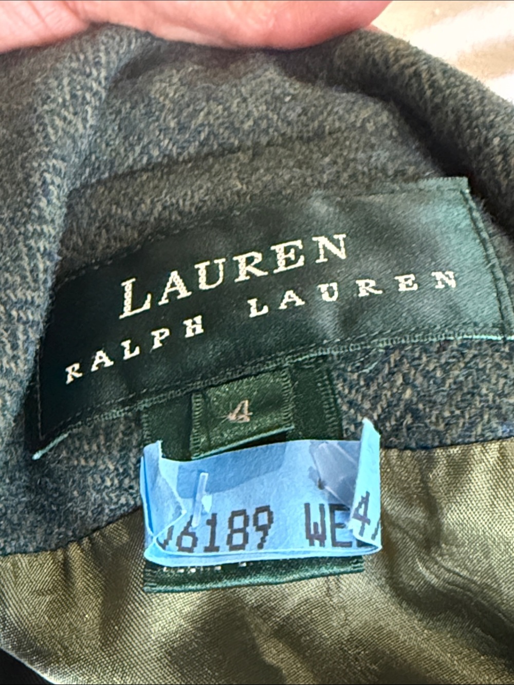 Vintage Ralph Lauren Equestrian Green Herringbone Tweed Single-breasted Blazer - Picture 6 of 6